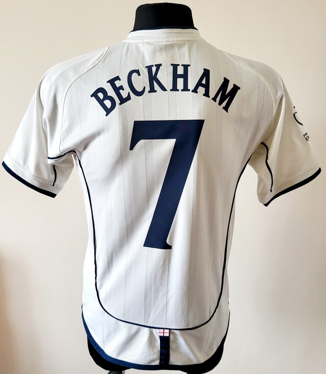 England 2001 - 2003 Home football Umbro shirt #7 Beckham size