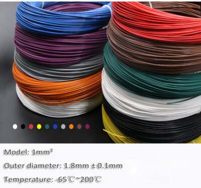 OD 1.8mm 1mm² PTFE Silver Plated Copper Wire Audio/Earphone Cable Multi Strande