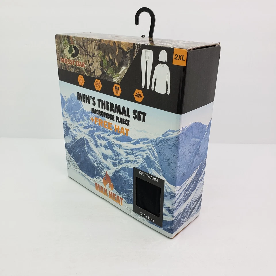 Conjunto de 3 gorro inferior térmico polar negro Mossy Oak para hombre talla 2XL Foto 2 de 4