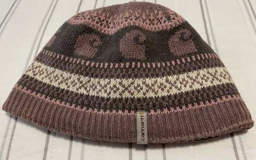 Carhartt Pink Gray Beanie inside Fleece 