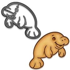 Adorable Manatee Cookie Cutter – 4x3.7"(Random Color)
