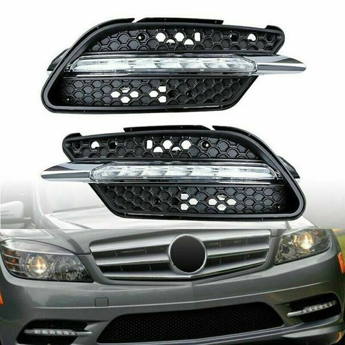 Pair LED Daytime Running Light Fog Lamp DRL For Benz W204 C-Class C300 2008-2011 - Picture 4 of 8