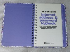 Internet Address and Password Book purple paisley design 