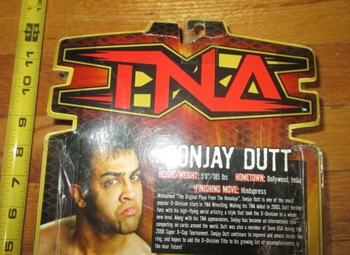 2006 NWA TNA Impact Marvel Sonjay Dutt Wrestling Figure AEW Series 6 WWE Green - Picture 5 of 5