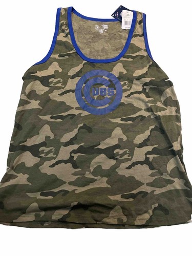 NWT Chicago Cubs Shirt Women's Green Camouflage Tank Top Size M - Picture 2 of 5