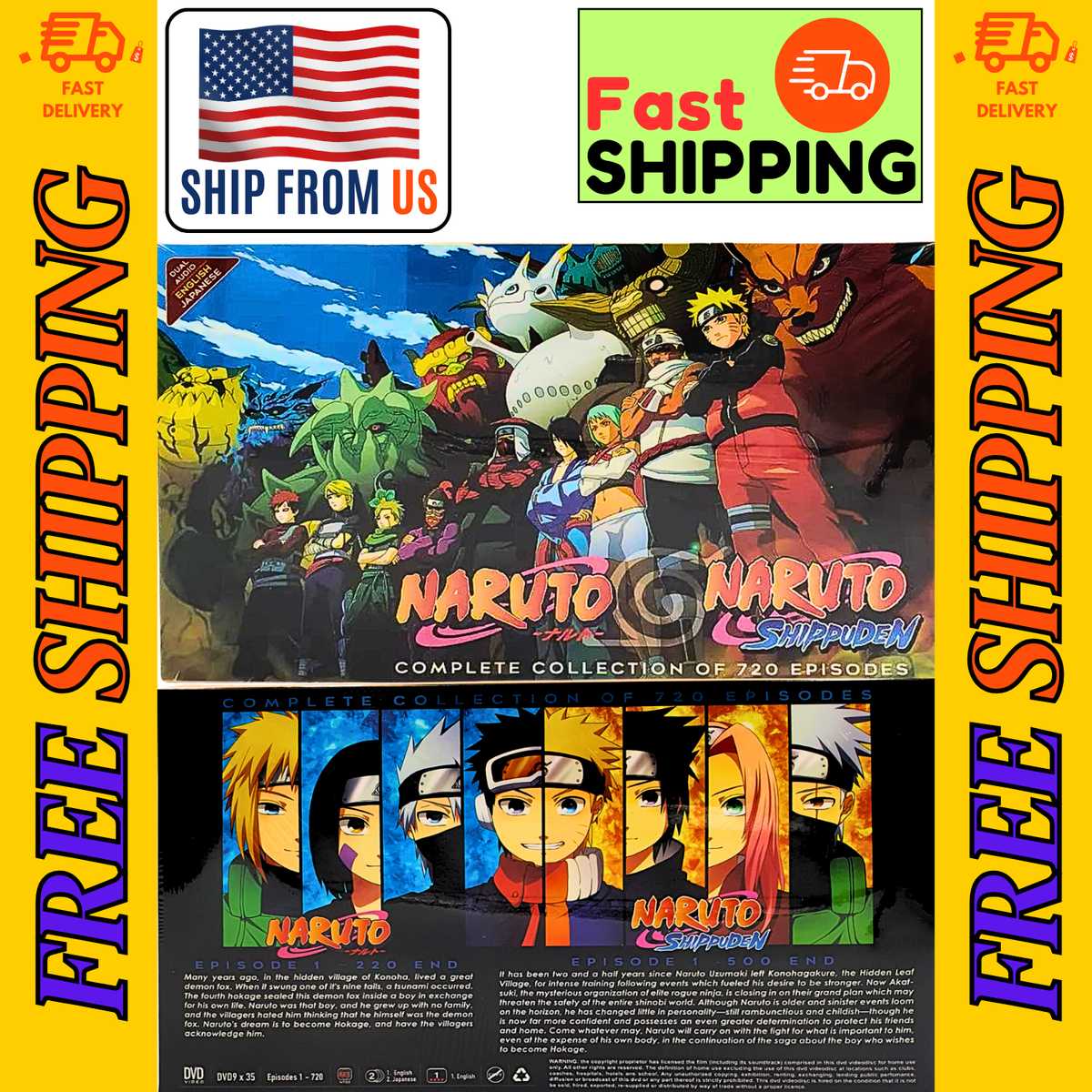 Naruto Shippuden Complete Collection: Anime DVD TV Series 1-720End