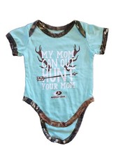 Mossy Oak Baby/Infant Short Sleeve 0-3M Mint Green  Camouflage One-Piece