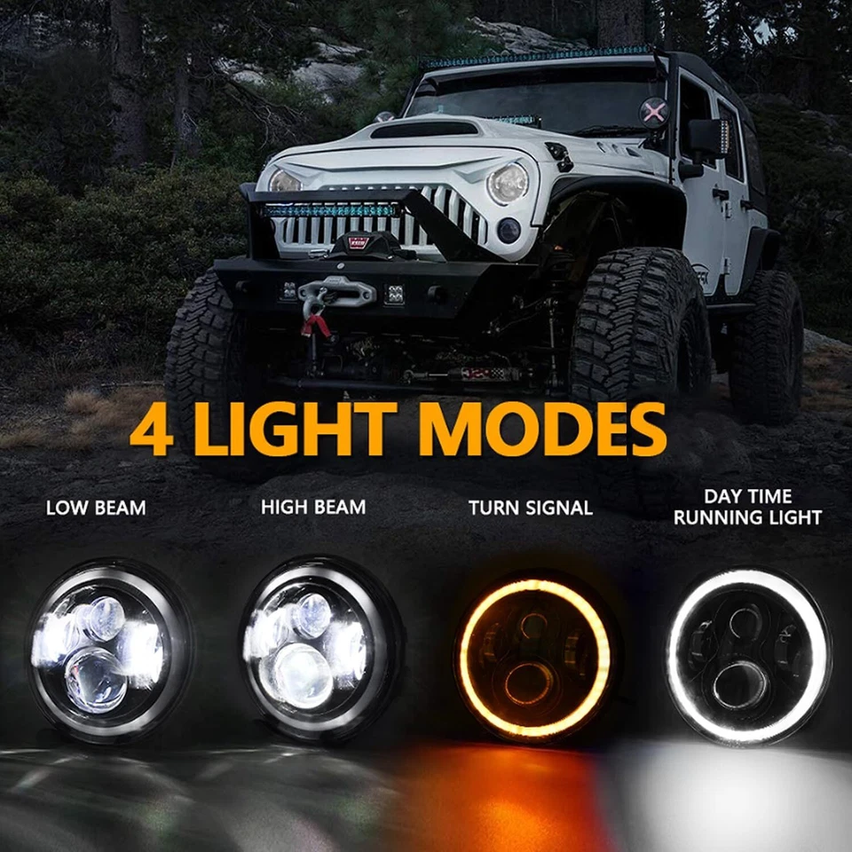 7'' LED Scheinwerfer Blinker Angel Eyes Blinker E-Zertifiziert für Hummer H1 H2 - Bild 4 von 4