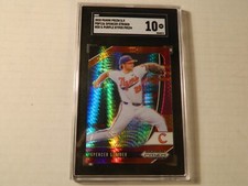 2020 Panini Prizm Red & Purple Hyper Prizm Card of Spence Strider- Braves SGC 10