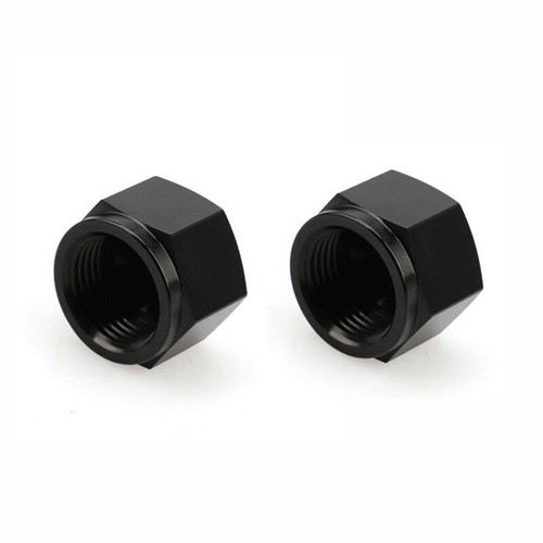 2Pcs -10AN AN10 Female AN Flare Fitting Cap Block off Nut Aluminum Black - Bild 7 von 8
