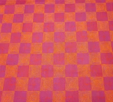 The Growing Garden Book BTY Susan Rooney P&B Textiles Check Orange Blue Red