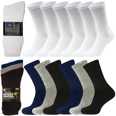 Men's Sports Socks 6-Pack - Cotton Rich, Cushioned, UK Size 6-11, Multi-Color 3 thumbnail image