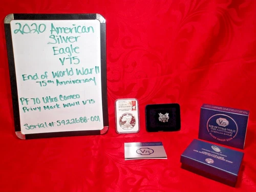 2020 W AMERICAN EAGLE SILVER Dollar 1 OZ West Point W/OGP & COA, PF 70