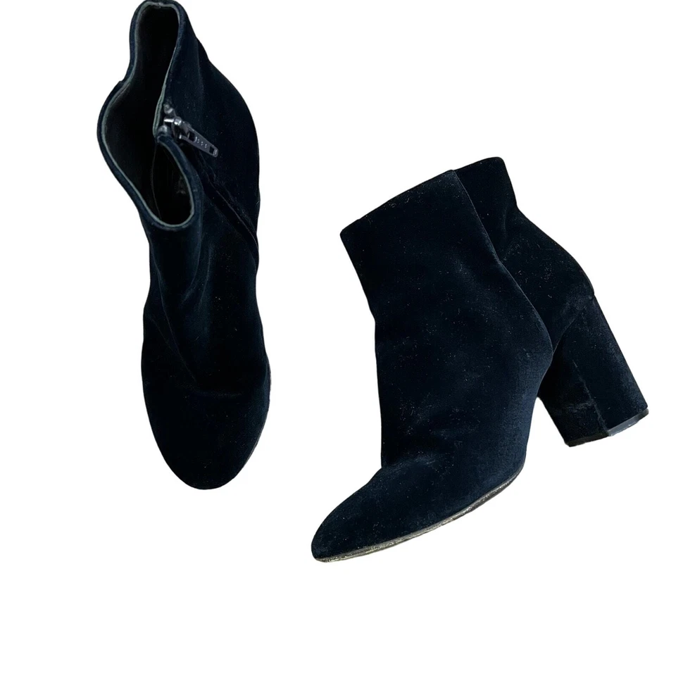 Botín Club Monaco Zadie Mujer Talla 8 Azul Terciopelo Hecho en Italia Foto 4 de 4