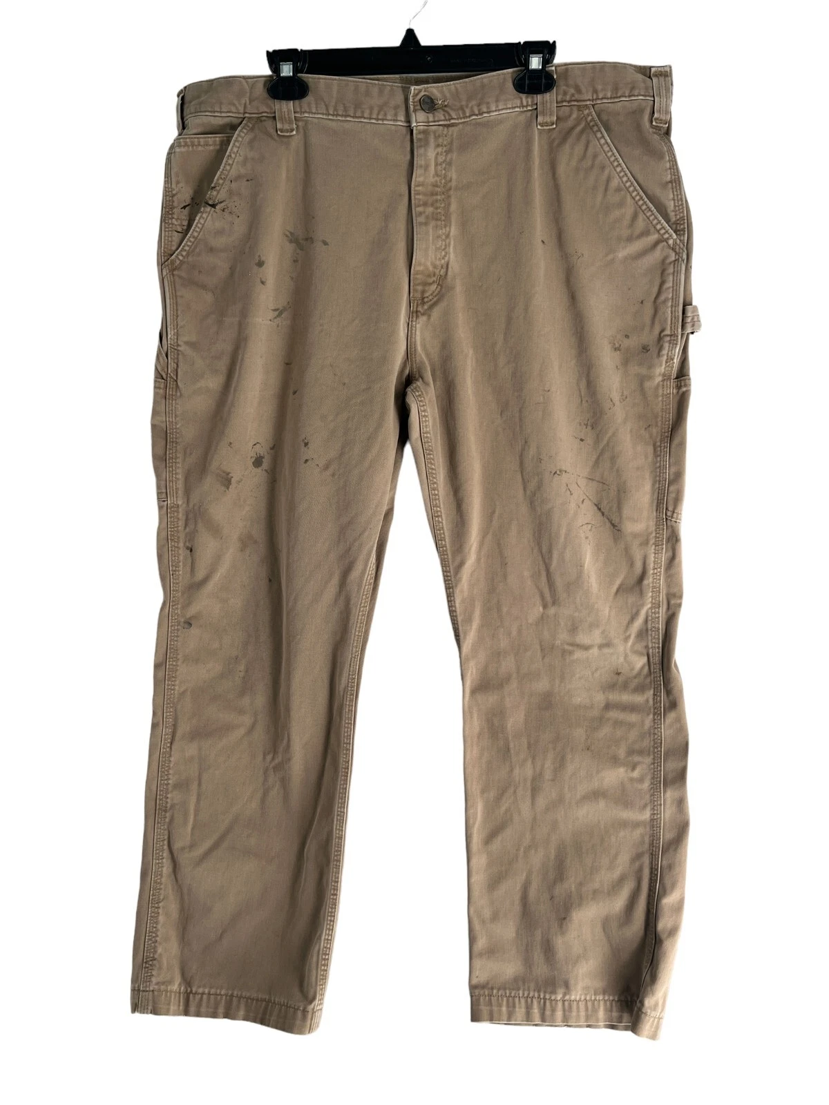 Carhartt Dungaree Relaxed Fit Carpenter Work Beige Pants Men Size 42x30