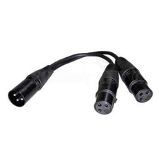 3-Pin XLR Male Plug to Dual 2 Female Jack Y Splitter Mic DJ Cable Adaptor 16 AWG