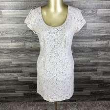 THE LIMITED Hidden Back Zipper Gray Lined Overlay Lace Dress Women's Size 0