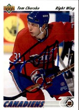 Tom Chorske Signed Auto 1991-92 Upper Deck card Montreal Canadiens
