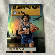 JARED McCAIN Arriving Now Holo Insert 2024-25 NBA Panini Hoops 76ers RC rookie