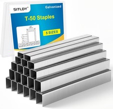 Heavy Duty T-50 Staples Galvanized 2184-Count 5 Sizes 3/8" Crown  Includes: