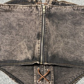 PrettyLittleThing Shape Brown Denim Lace Up Front Corset Top Womens Sz.12