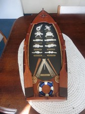Schl&uuml;sselbrett als Ruderboot mit Knotenbrett Holz