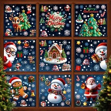 300 Pcs Christmas Window Clings Stickers Xmas Party Decals for Glass Window
