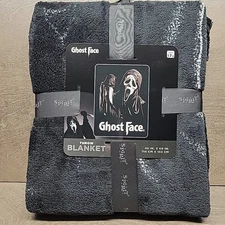 Ghost Face Scream Movie Throw Blanket 45 x 60 Inches Horror Halloween Black