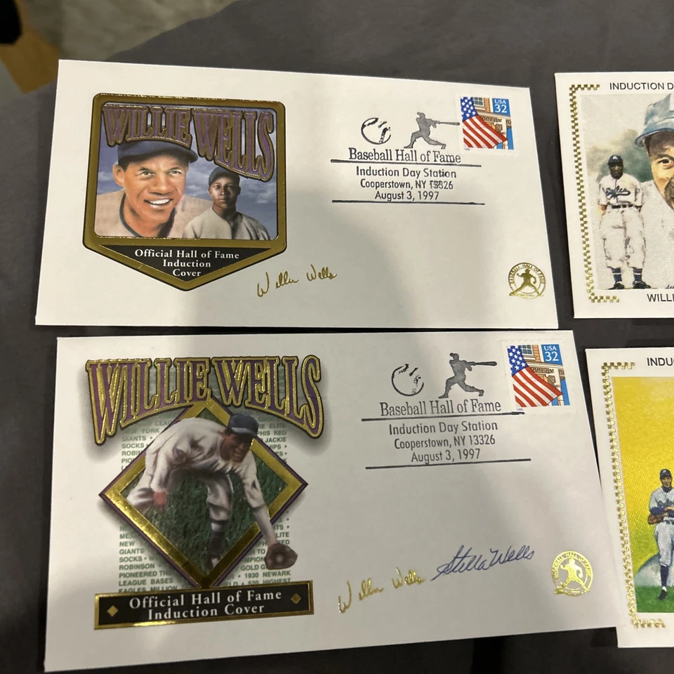 Willie Wells First Day Cover HOF COOPERSTOWN Induction Auto By Wife Negro League - Image 3 of 4