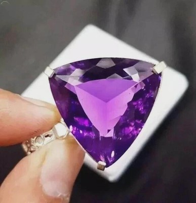 BMR Jewels Natur Ceylon Purpur Saphir 26 Ct Trillion Anhänger AGL