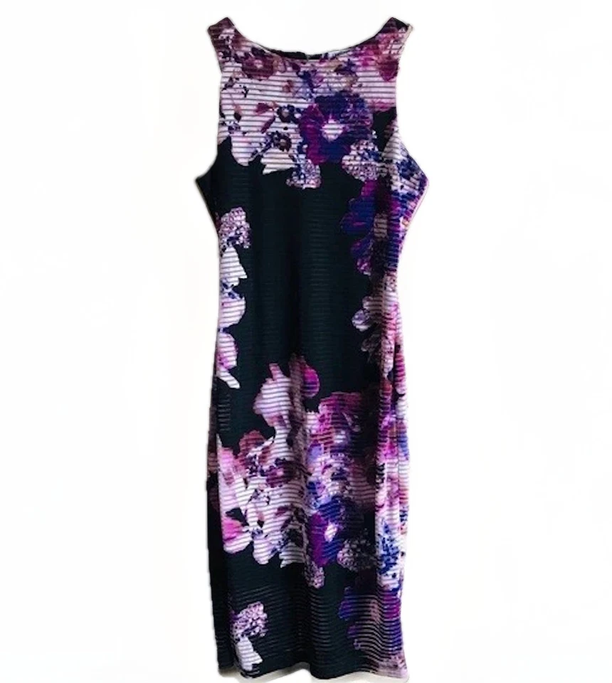 Vestido Jennifer Lopez Floral a Rayas Sombra Talla 8 Foto 3 de 4