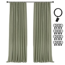 INOVADAY 100 Blackout Curtains 96" Long for Bedroom Thermal Insulated Sage Gree