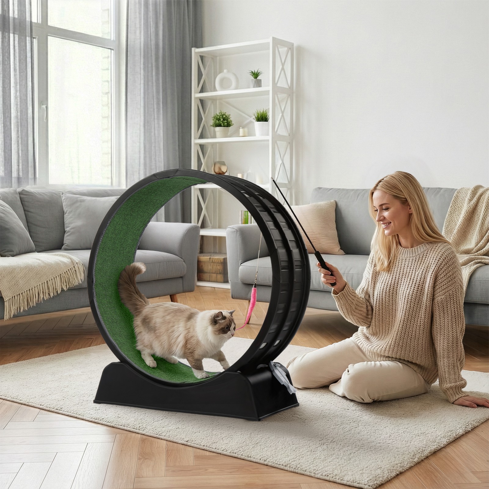 Large Cat Exercise Wheel Treadmill Cat Running Wheel Silent Movement ...