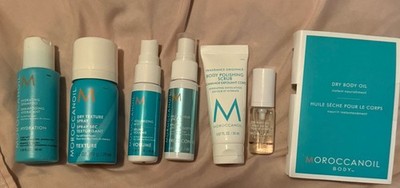 Moroccanoil Set Shampoo, Volumizing Mist, Frizz Control Texture Spray & Body Oil