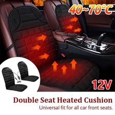 2Pack Car Heated Seat Cover Cushion-Universal Heating Warmer Pad 12V Black US