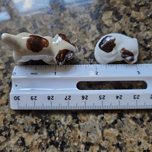 Vintage 1930s 2 Miniature Puppy Dog Ceramic Figurine ~ Just Too Cute!! - Picture 7 of 7