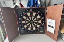 Halex- Manchester Electronics Bristle Tip Dart Board & Cabinet-Vintage-No Darts