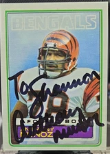 1983 Topps - Anthony Munoz #240 Personalized On Card Autograph HOFer Great Shape