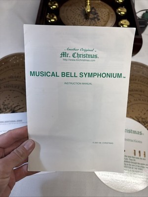Vintage Mr Christmas Musical Symphonium 6 Bells Wood Music Box