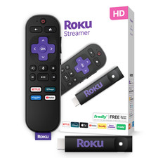 Roku HD Streamer 2026 Streaming Stick Device for TV with Voice Remote Free Cable