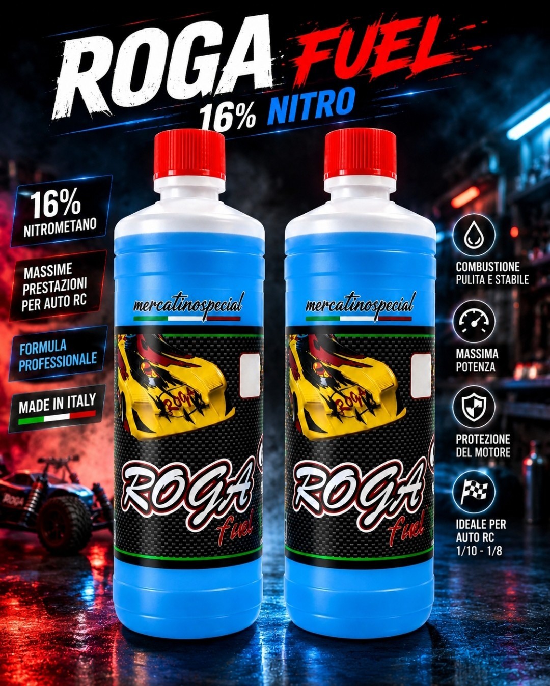 Miscela Roga 16% Blu per Auto RC - 2 Litri