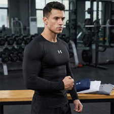 Men  s Running Compression Long Sleeve T-Shirt Gym Fitness Jogging Athletic Top