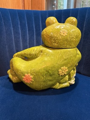 Vintage Huge Ceramic Flower Power Frog Cookie Jar 1970s | eBay