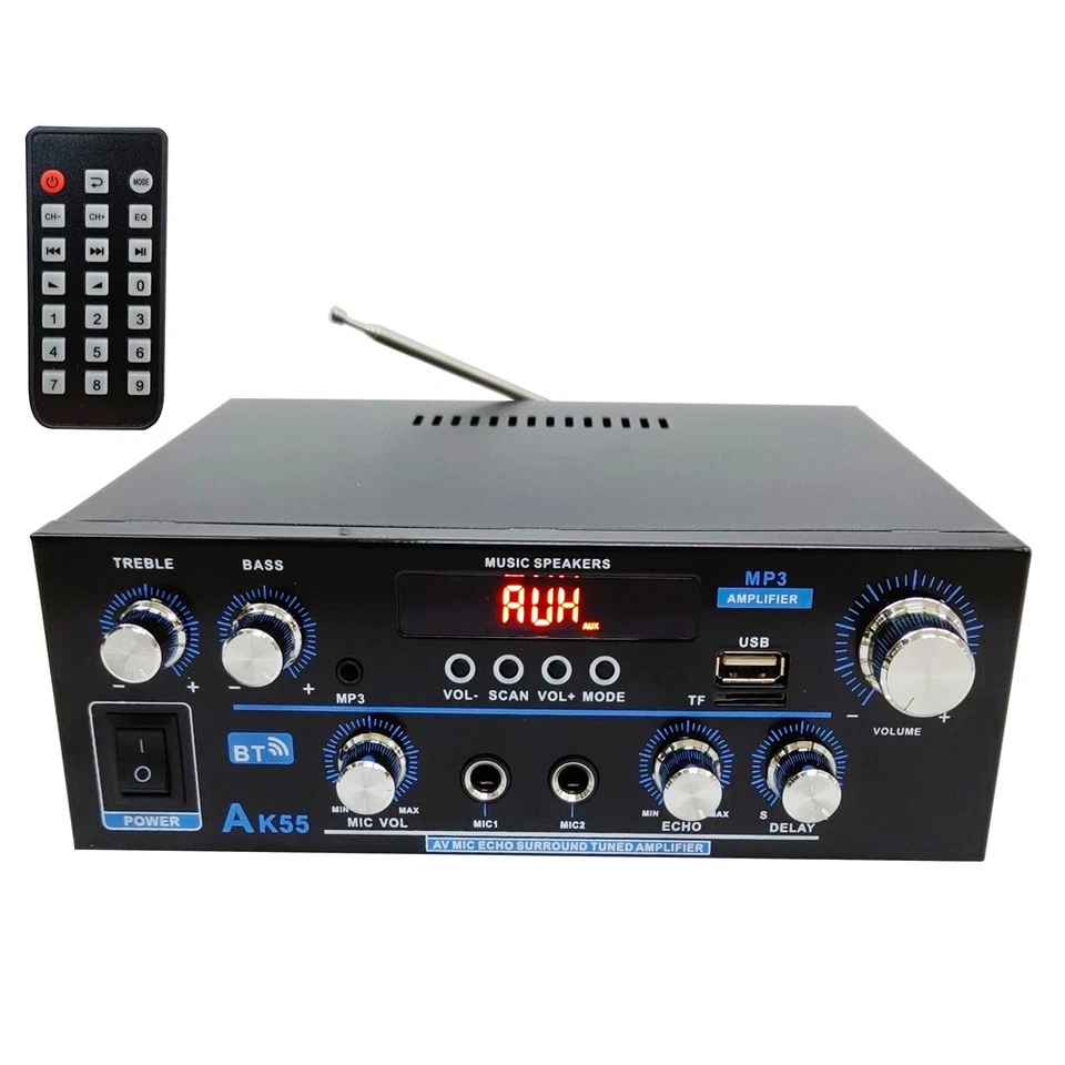 Amplificador estéreo Home Audio Bluetooth 5.0 receptor estéreo de alta potencia AK35/45/55 Foto 3 de 4