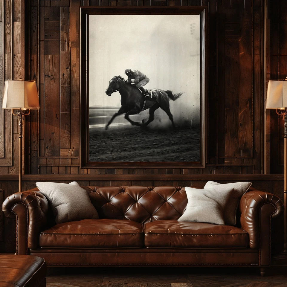 Плакат винтажный скачки — настенная художественная гравюра дерби из Кентукки для домашнего декора - Изображение 3 из 4