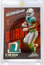 2023 Panini Absolute #AB-7 De'Von Achane 29/49 Absolute Burners Holo Silver