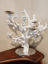 *RETIRED* Michael Aram 14" White Coral Candelabra w Three Candleholders