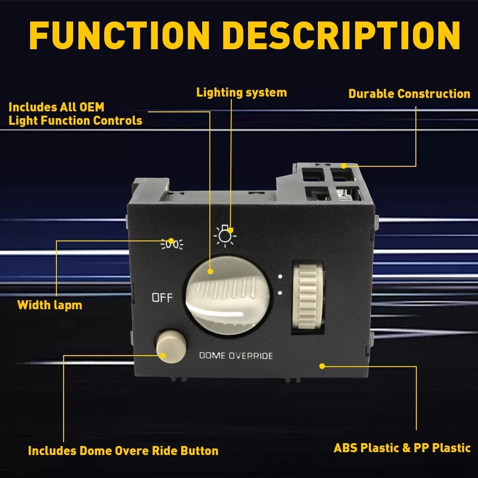 Монтируемый на приборную панель выключатель парковочного света фары новый для Chevy GMC Truck - Изображение 3 из 4
