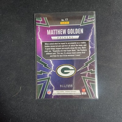 2025 Panini Phoenix MATTHEW GOLDEN RC Rookie Thunderbirds BLUE