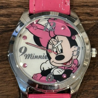 Disney Minnie Mouse Watch Hot Pink Leather Band-Pink  display picture 1